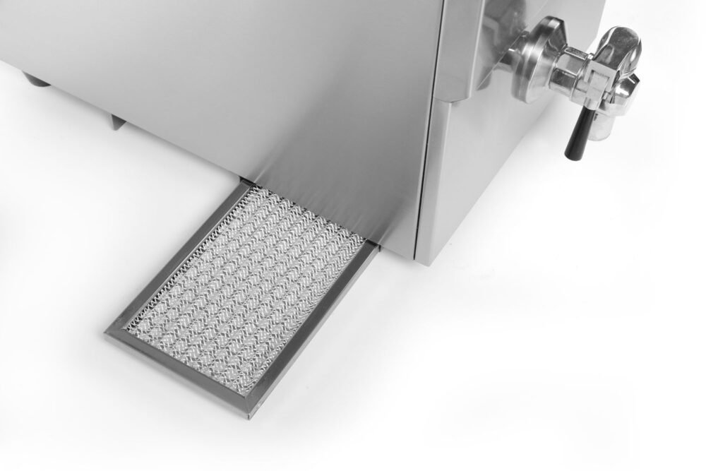 Indukcinė gruzdintuvė su išleidimo čiaupu, 8 l, HENDI, 8L, Šviesiai pilkas, 230V/3500W, 288x619x(H)408mm