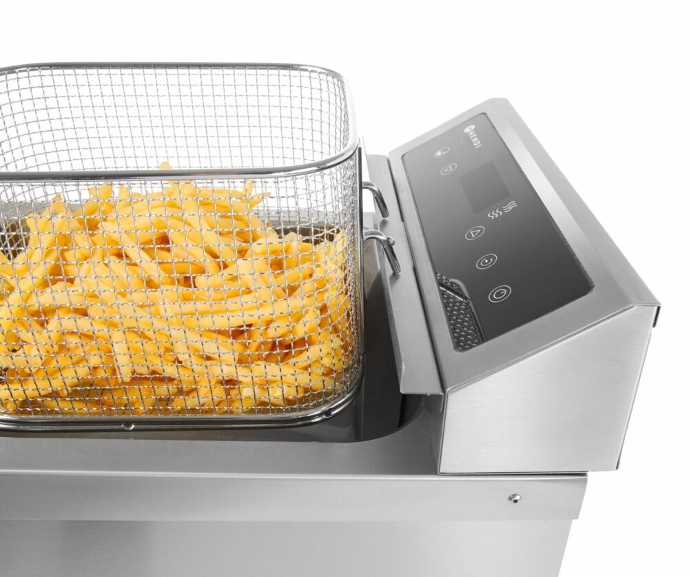 Indukcinė gruzdintuvė su išleidimo čiaupu, 8 l, HENDI, 8L, Šviesiai pilkas, 230V/3500W, 288x619x(H)408mm