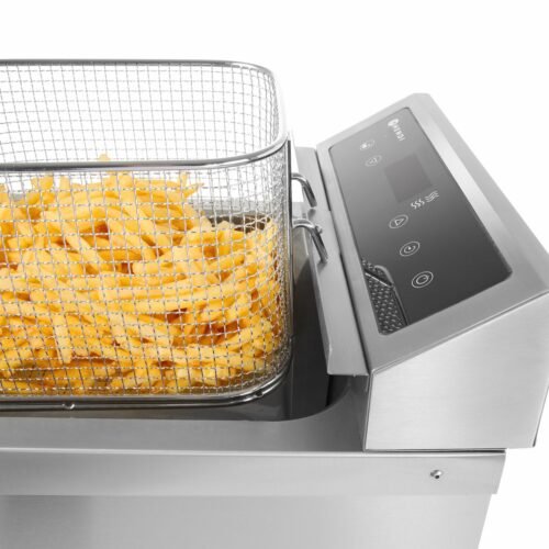 Indukcinė gruzdintuvė su išleidimo čiaupu, 8 l, HENDI, 8L, Šviesiai pilkas, 230V/3500W, 288x619x(H)408mm