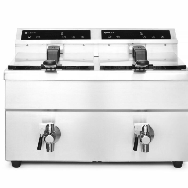 Indukcinė gruzdintuvė su išleidimo čiaupu – 2 x 8 l, HENDI, Profi Line, 16L, 230V/7000W, 577x609x(H)410mm