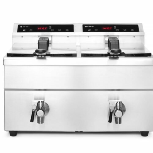 Indukcinė gruzdintuvė su išleidimo čiaupu – 2 x 8 l, HENDI, Profi Line, 16L, 230V/7000W, 577x609x(H)410mm