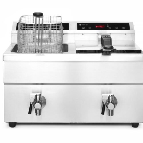 Indukcinė gruzdintuvė su išleidimo čiaupu – 2 x 8 l, HENDI, Profi Line, 16L, 230V/7000W, 577x609x(H)410mm