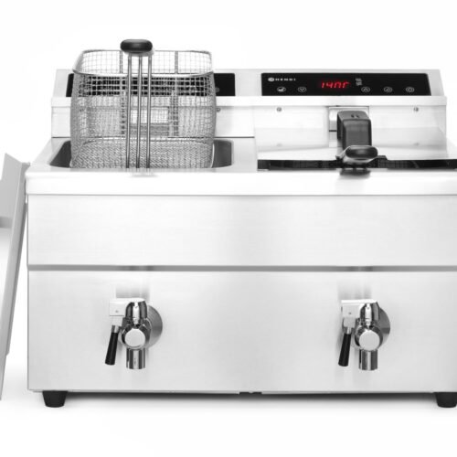 Indukcinė gruzdintuvė su išleidimo čiaupu – 2 x 8 l, HENDI, Profi Line, 16L, 230V/7000W, 577x609x(H)410mm