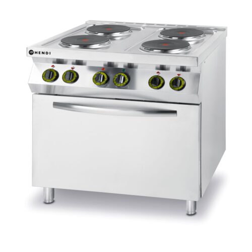 4 kaitviečių elektrinė viryklė Kitchen Line su elektrine konvekcine kepimo orkaite GN 1/1, HENDI, Kitchen Line, GN 1/1, 400V/13400W, 800x700x(H)900mm