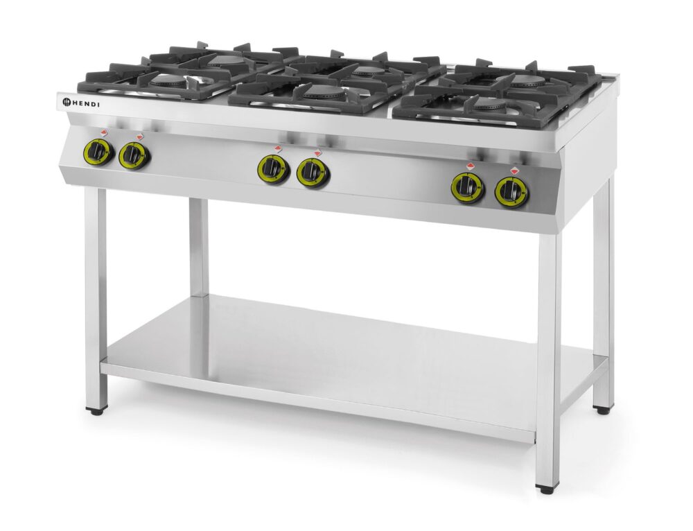 Dujinė viryklė, 6 degikliai, su atviru stovu, HENDI, Kitchen Line, 28,5kW, 1200x700x(H)900mm