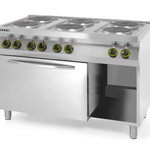 6 kaitviėčių elektrinė viryklė Kitchen Line su konvekcine elektrine orkaite GN 1/1, HENDI, Kitchen Line, 400V/18600W, 1200x700x(H)900mm