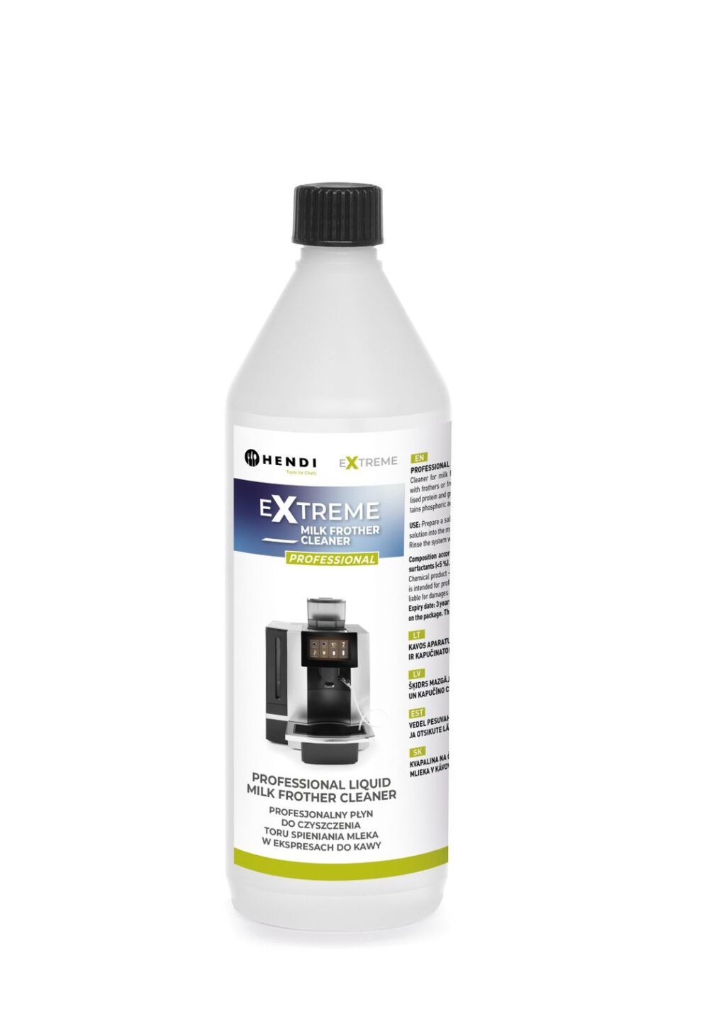 Extreme_Milk Frother Cleaner Kavos aparatuose esančių pieno vamzdelių ir kapučinatorių plovimo skystis, HENDI, 1 l