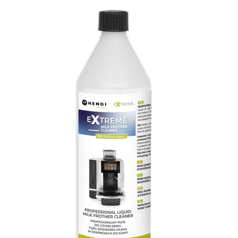 Extreme_Milk Frother Cleaner Kavos aparatuose esančių pieno vamzdelių ir kapučinatorių plovimo skystis, HENDI, 1 l
