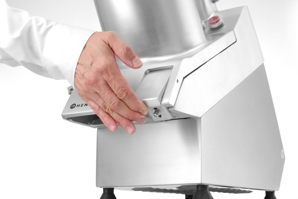 Elektrinė daržovių pjaustyklė su didele anga daržovėms įdėti su 5 diskais komplekte, HENDI, 230V/750W, 574x250x(H)472mm