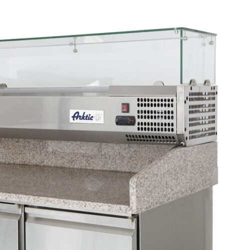 3 durų šaldymo stalas picai su antstatu ir stalviršiu iš granito, Arktic, 254L, 230V/400W, 1400x700x(H)1491mm