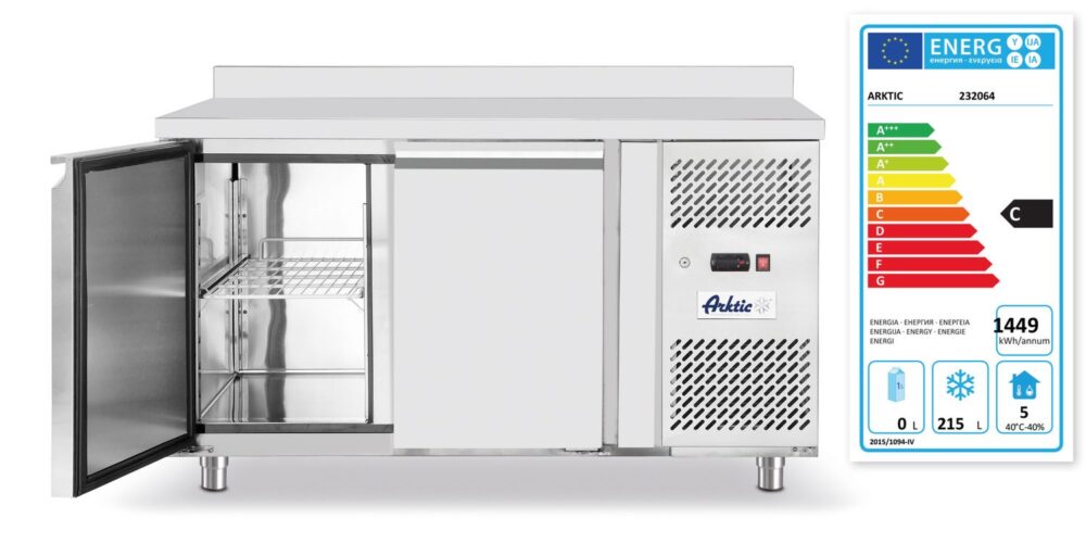 2 durų šaldiklis-stalas, su šoniniu agregatu, Arktic, Profi Line, GN 1/1, 280L, 230V/600W, 1360x700x(H)910mm