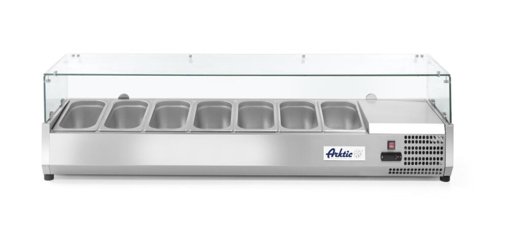 232989_2018 Šildoma vitrina GN 1/3, Arktic, 7x GN 1/3, 230V/180W, 1605x420x(H)460mm