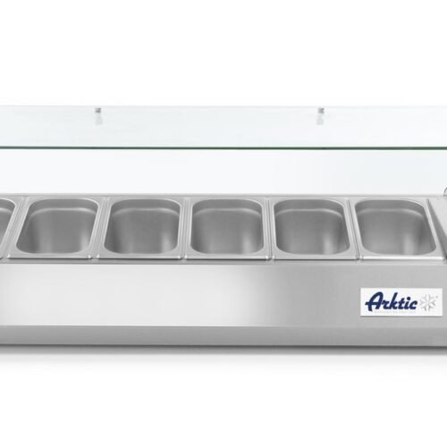 232989_2018 Šildoma vitrina GN 1/3, Arktic, 7x GN 1/3, 230V/180W, 1605x420x(H)460mm