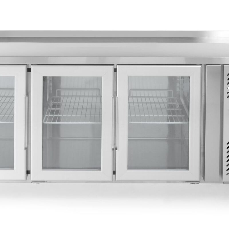 Šaldymo stalas su 3 stiklinėmis durelėmis, agregatas įmontuotas šone, Arktic, 420L, 230V/400W, 1795x700x(H)850mm