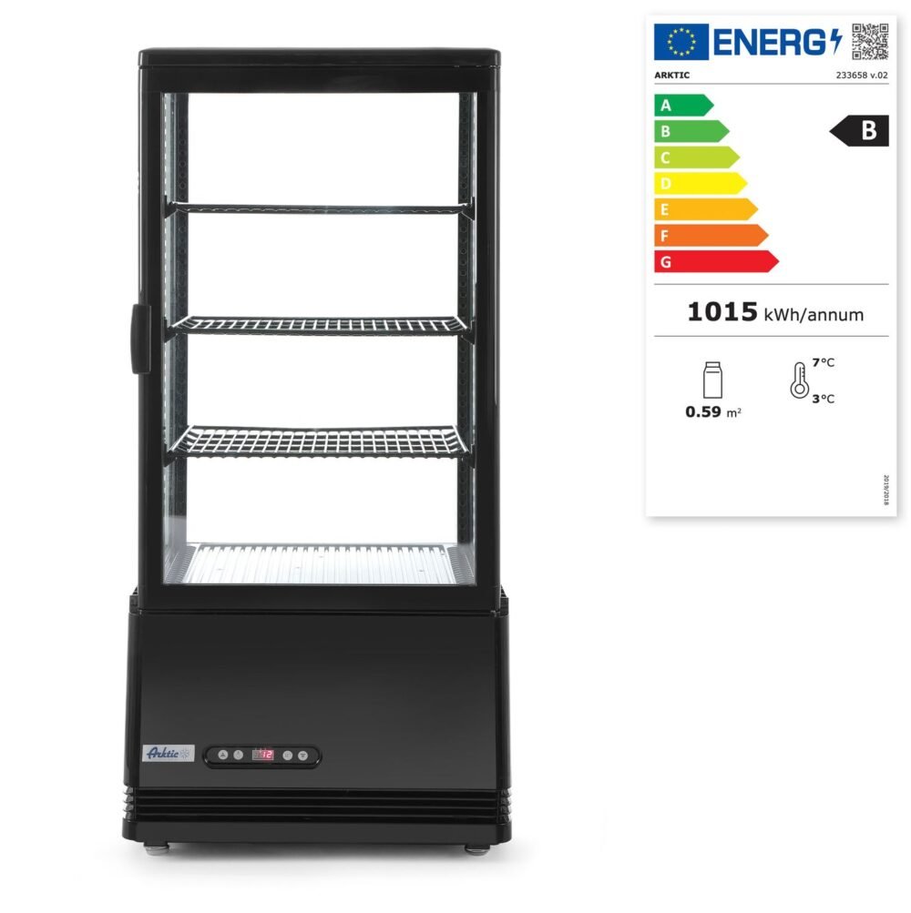 Šaldymo vitrina, 78 l, Arktic, juoda, 230V/170W, 444x397x(H)940mm