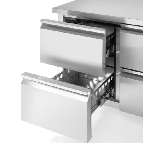 Aušinimo stalas su 4 lentynomis ir šone esančiu agregatu, Arktic, Profi Line, 230V/250W, 1360x700x(H)858mm