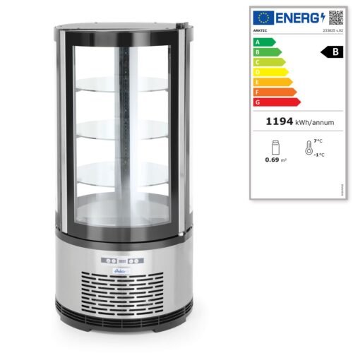 233825_EL Apvali šaldymo vitrina,, Arktic, 100L, 230V/210W, ⌀480x(H)1065mm