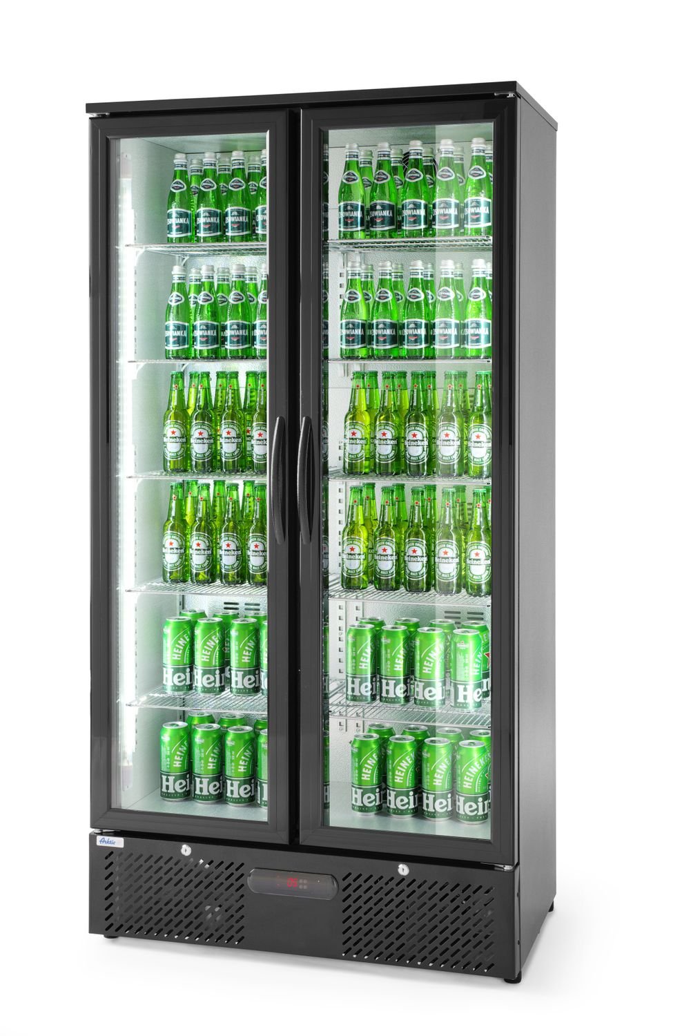 Dvejų durų baro šaldytuvas, Arktic, 384L, Juodas, 220-240V/365W, 900x530x(H)1820mm
