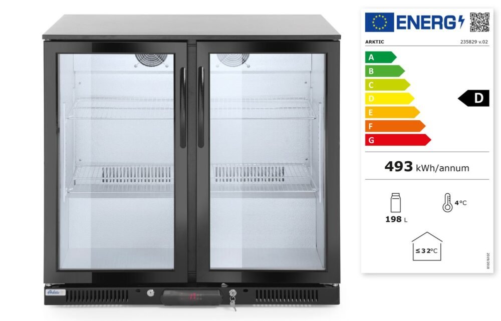 Dviejų durų baro šaldytuvas, Arktic, 158L, Juodas, 220-240V/160W, 900x530x(H)870mm