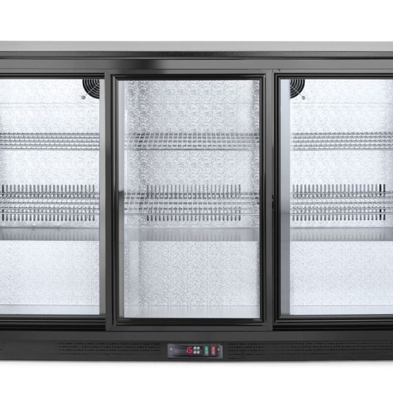 Trejų stumdomų durų baro šaldytuvas , Arktic, 254L, Juodas, 220-240V/160W, 1350x520x(H)865mm