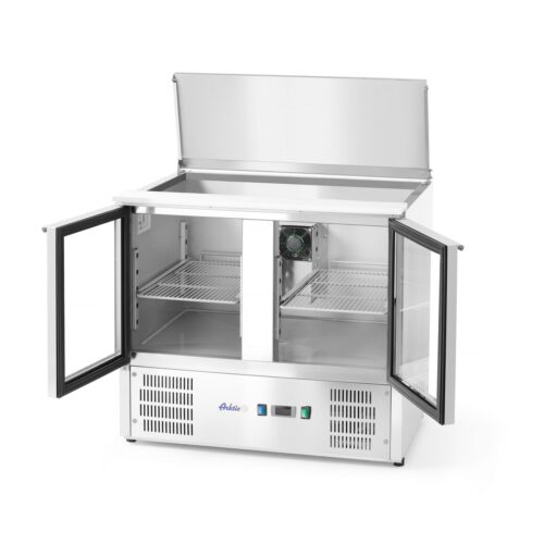 Šaldomas 2 durų įstiklintas stalas su atlenkamuju dangčiu, Arktic, 247L, 230V/145W, 900x700x(H)860mm