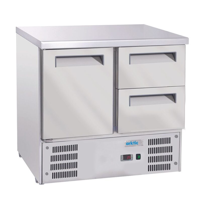 Šaldytuvas su stalviršiu, 1 durelėmis ir 2 stalčiais, Arktic, GN 1/1, 247L, 220-240V/143W, 900x700x(H)855mm