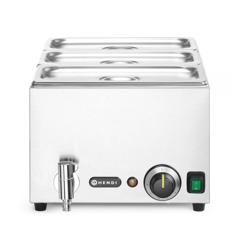 „Ranger“ rinkinys: marmitas su išleidimo čiaupu + 3x GN 1/3 su dangčiu, HENDI, GN 1/1, 230V/1000W, 605x332x(H)242mm