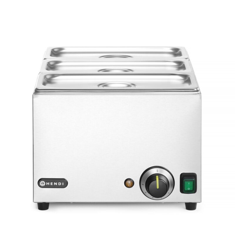 Rinkinys: marmitas HENDI RANGER + 3x GN 1/3 su dangčiu, HENDI, GN 1/1, 230V/1000W, 590x332x(H)242mm