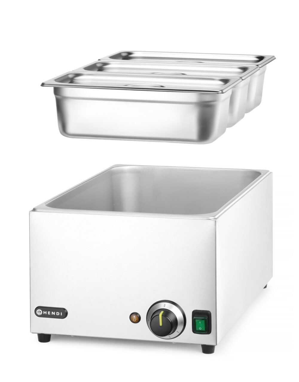 Rinkinys: marmitas HENDI RANGER + 3x GN 1/3 su dangčiu, HENDI, GN 1/1, 230V/1000W, 590x332x(H)242mm