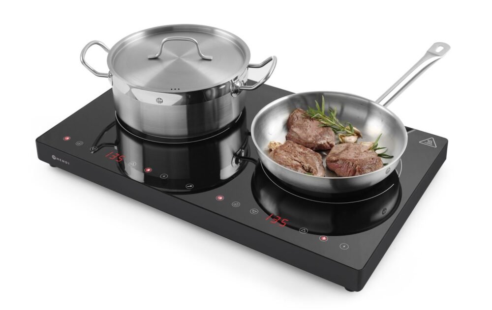 239414_food_2019 Dviguba indukcinė kaitlentė, HENDI, Kitchen Line, 230V/3500W, 608x405x(H)54mm