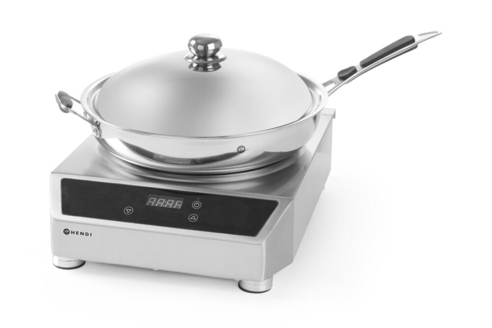 239681_239766_2019_IMG_0459 Indukcinė kaitlentė Wok 3500, HENDI, Profi Line, Indukcinė kaitlentė + keptuvė „wok“, 230V/3500W, 340x450x(H)295mm