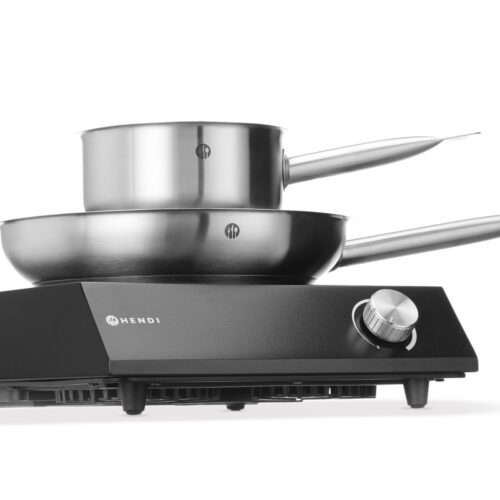 Rinkinys: Indukcinė viryklė 3500 W + prikaistuvis + keptuvė, HENDI, Juodas, 220-240V/3500W, 320x395x(H)95mm