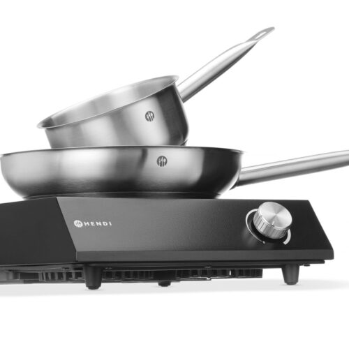 Rinkinys: Indukcinė viryklė 3500 W + prikaistuvis + keptuvė, HENDI, Juodas, 220-240V/3500W, 320x395x(H)95mm