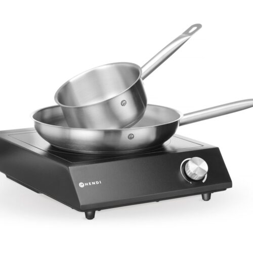 Rinkinys: Indukcinė viryklė 3500 W + prikaistuvis + keptuvė, HENDI, Juodas, 220-240V/3500W, 320x395x(H)95mm