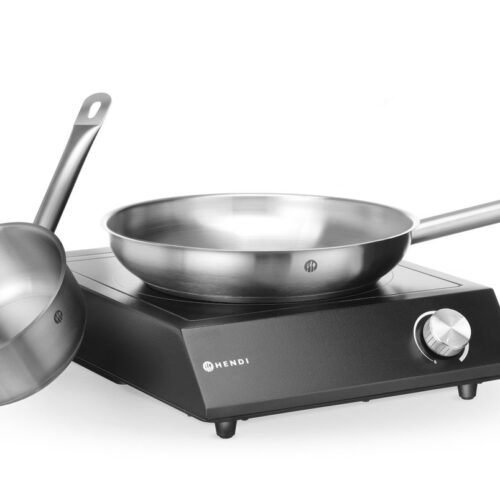 Rinkinys: Indukcinė viryklė 3500 W + prikaistuvis + keptuvė, HENDI, Juodas, 220-240V/3500W, 320x395x(H)95mm