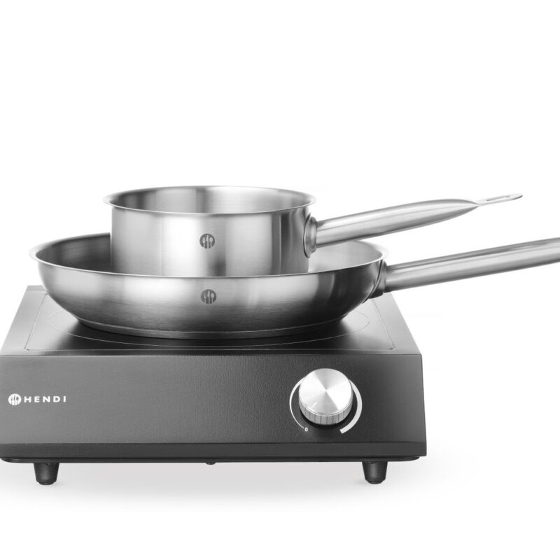 Rinkinys: Indukcinė viryklė 3500 W + prikaistuvis + keptuvė, HENDI, Juodas, 220-240V/3500W, 320x395x(H)95mm