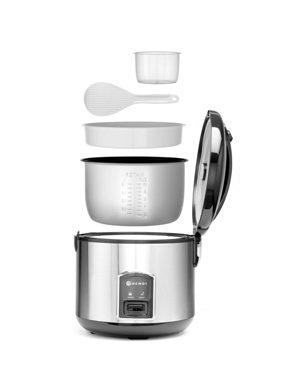 Ryžių ir košių virimo puodas Profi Line, su gaminimo garuose funkcija, 1,8 l, HENDI, Profi Line, 1,8L, 230V/700W, ⌀280x(H)285mm