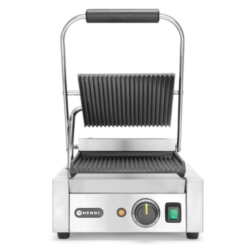 Vienpusis kontaktinis grilis, HENDI, rifliuotas viršus ir apačia, 230V/1800W, 310x375x(H)216mm