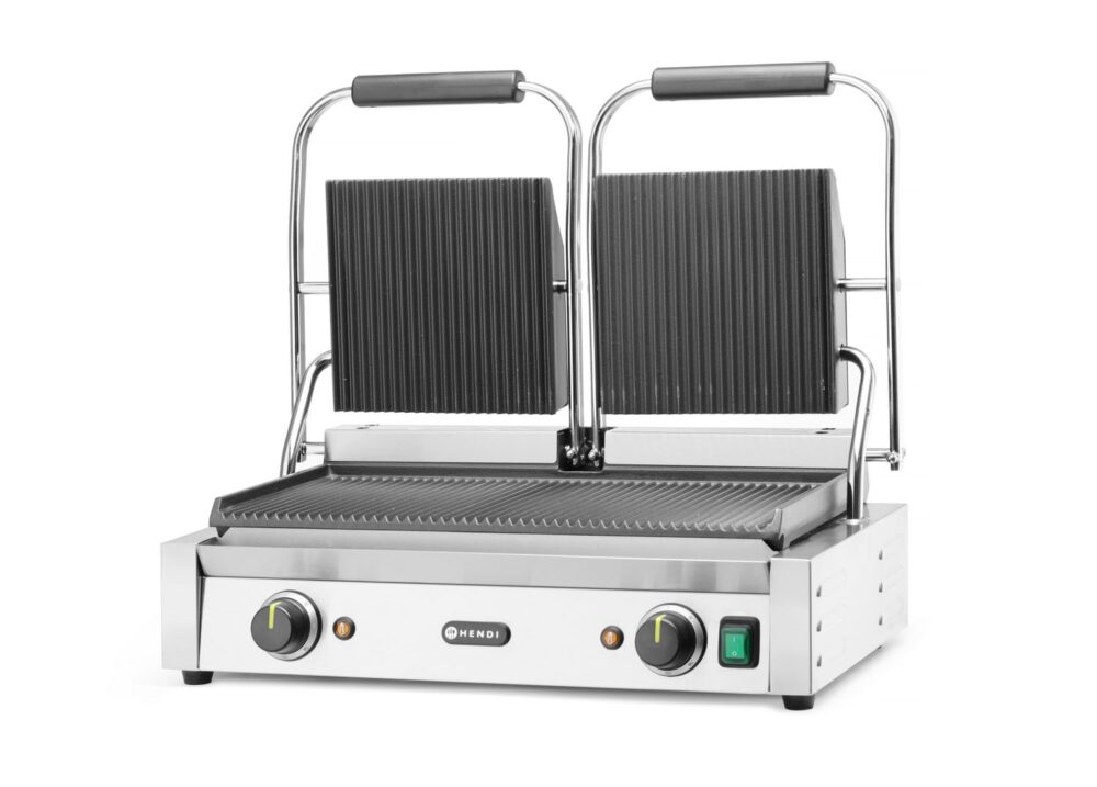 Dvigubas kontaktinis grilis Rifliuotas, HENDI, rifliuotas viršus ir apačia, 230V/3600W, 570x375x(H)216mm
