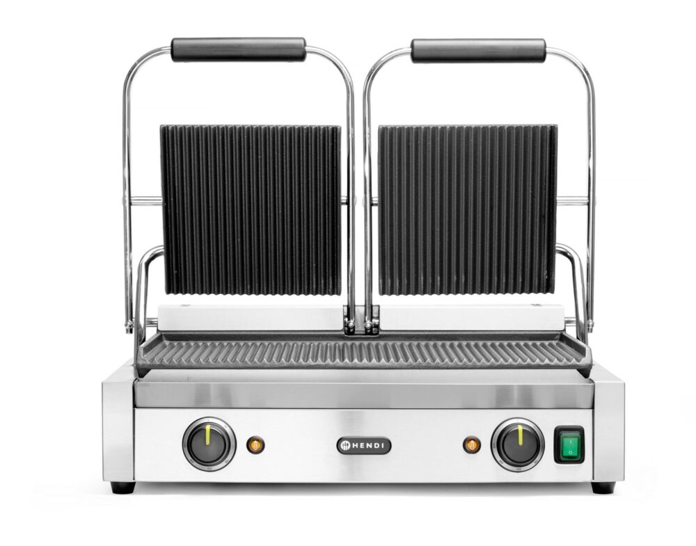 Dvigubas kontaktinis grilis Rifliuotas, HENDI, rifliuotas viršus ir apačia, 230V/3600W, 570x375x(H)216mm