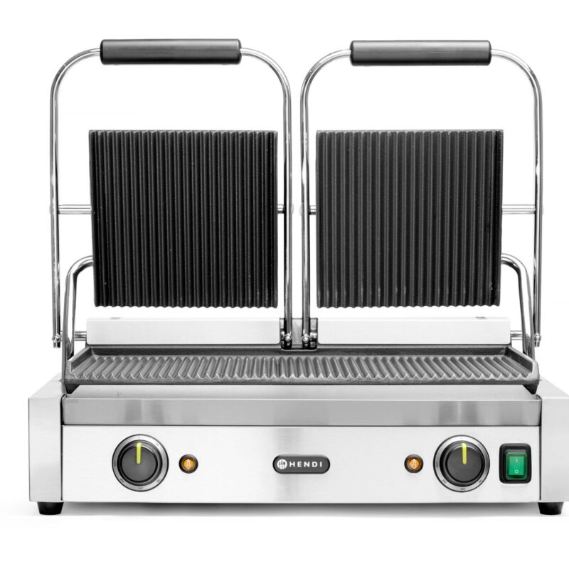 Dvigubas kontaktinis grilis Rifliuotas, HENDI, rifliuotas viršus ir apačia, 230V/3600W, 570x375x(H)216mm