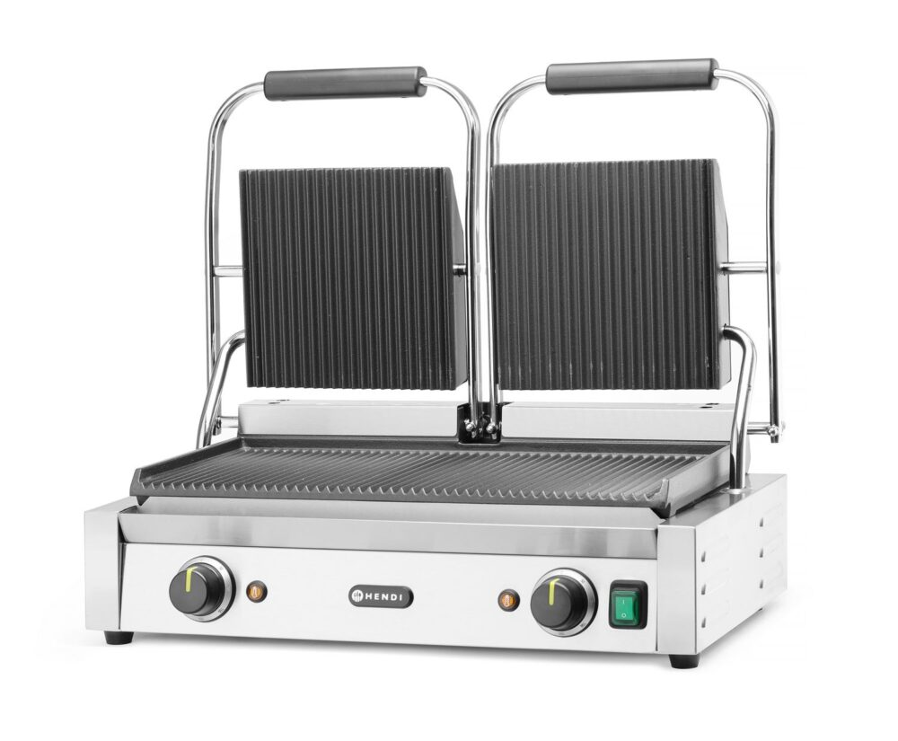 Dvigubas kontaktinis grilis Rifliuotas, HENDI, rifliuotas viršus ir apačia, 230V/3600W, 570x375x(H)216mm