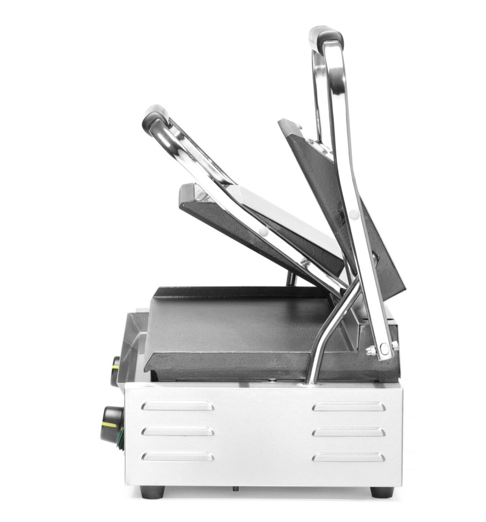 Dvigubas kontaktinis grilis, HENDI, rifliuotas viršus ir lygi apačia, 230V/3600W, 570x375x(H)216mm