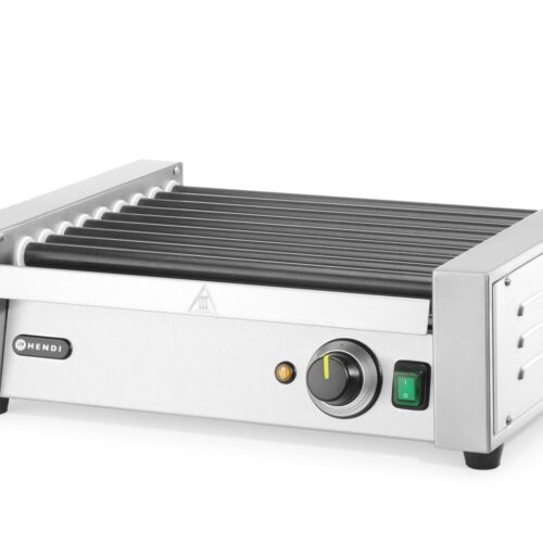 Vienos zonos ritininis dešrelių grilis, HENDI, 9 ritinėliai, 230V/940W, 520x425x(H)175mm