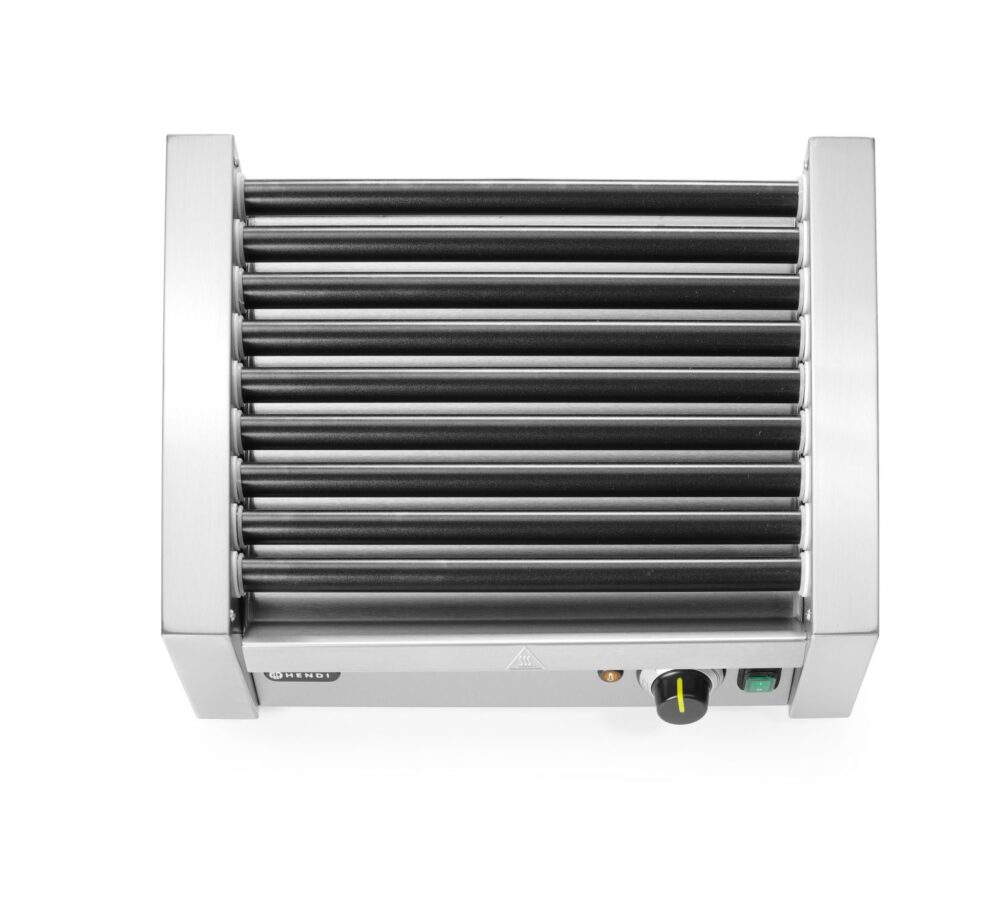 Vienos zonos ritininis dešrelių grilis, HENDI, 9 ritinėliai, 230V/940W, 520x425x(H)175mm