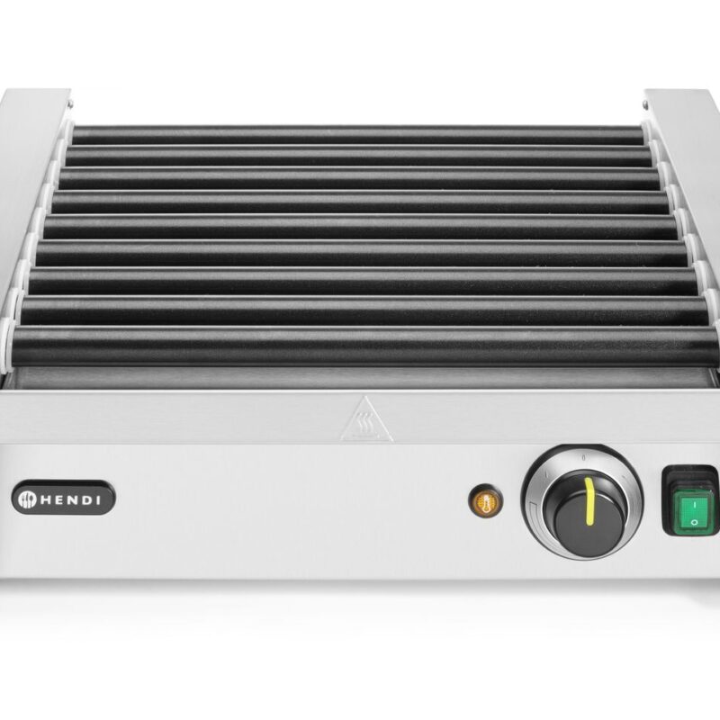 Vienos zonos ritininis dešrelių grilis, HENDI, 9 ritinėliai, 230V/940W, 520x425x(H)175mm