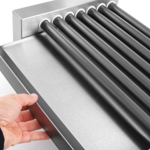 Vienos zonos ritininis dešrelių grilis, HENDI, 9 ritinėliai, 230V/940W, 520x425x(H)175mm