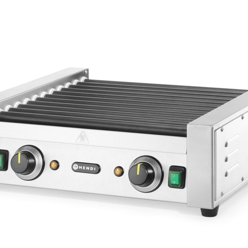 Dviejų zonų ritininis dešrelių grilis, HENDI, 11 ritinėlių, 230V/1180W, 530x525x(H)180mm