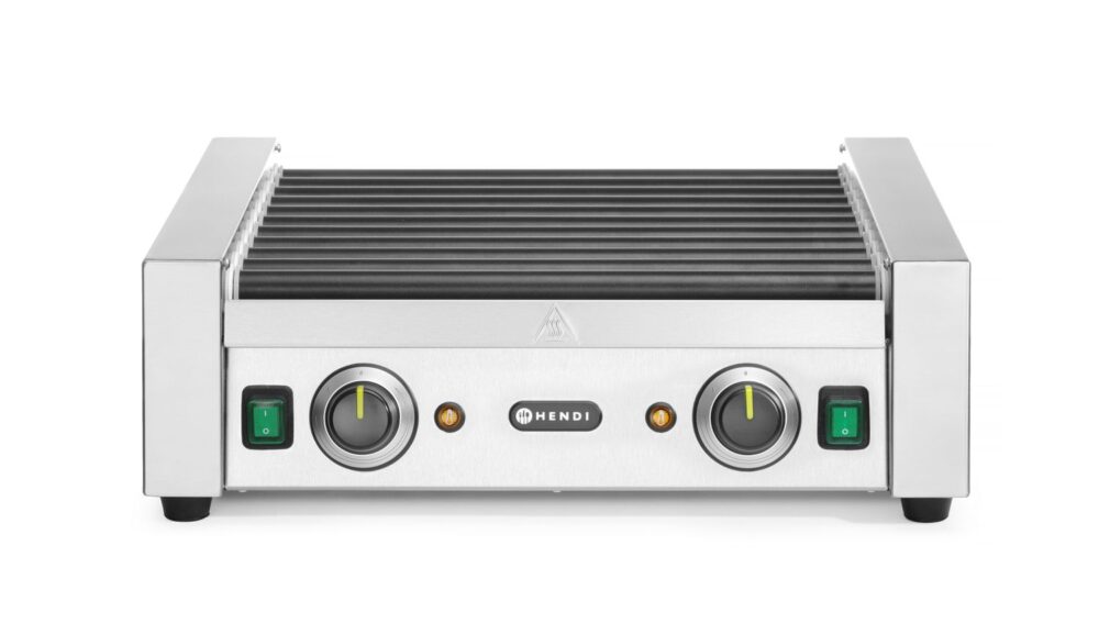 Dviejų zonų ritininis dešrelių grilis, HENDI, 11 ritinėlių, 230V/1180W, 530x525x(H)180mm