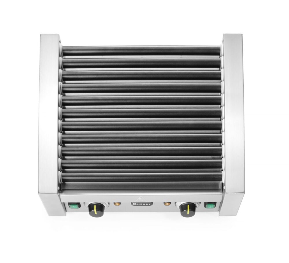 Dviejų zonų ritininis dešrelių grilis, HENDI, 11 ritinėlių, 230V/1180W, 530x525x(H)180mm